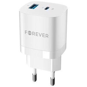 Forever TC-05 GaN PD QC charger 1x USB-C 1x USB 33W white