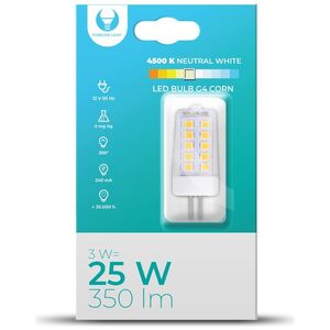 LED Bulb G4 Corn 3W 12V 4500K 350lm Forever Light
