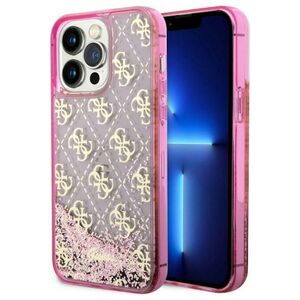 Guess case for iPhone 14 Pro 6,1&quot; GUHCP14LLC4PSGP pink hardcase Liquid Glitter 4G Translucent 3666339116255
