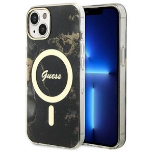 Guess case for iPhone 14 Plus 6,7&quot; GUHMP14MHTMRSK black hard case Golden Marble MagSafe 3666339115760