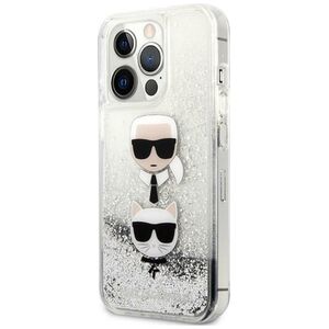 Karl Lagerfeld case for iPhone 13 Pro Max 6,7&quot; KLHCP13XKICGLS hardcase silver Liquid Glitter Karl&Choupette Head 3666339028923