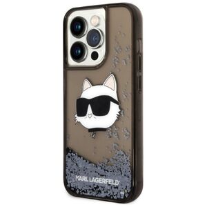 Karl Lagerfeld case for iPhone 14 Pro Max 6,7&quot; KLHCP14XLNCHCK black hardcase Liquid Glitter NFT Choupette Head 3666339087036