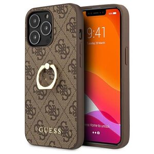 Guess case for iPhone 13 Pro 6,1&quot; GUHCP13L4GMRBR brown HC PU 4G Ring 3666339023973