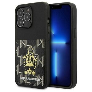 Karl Lagerfeld case for iPhone 13 Pro KLHCP13LCANCNK black hard case Monogram with card slot 3666339049782