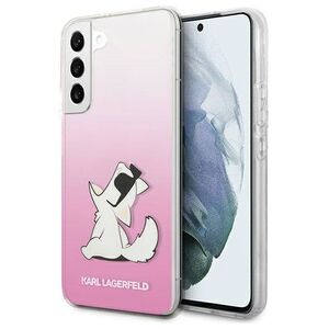 Karl Largerfeld case for Samsung Galaxy S22 Plus KLHCS22MCFNRCPI pink hard case Choupette Eat Gradient 3666339045722