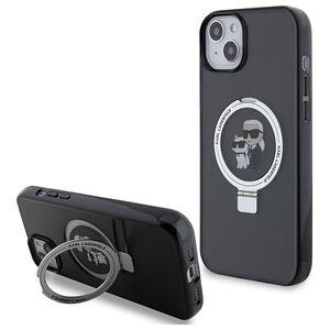 Karl Lagerfeld case for iPhone 15 Pro 6,1&quot; KLHMP15MHMRSKCK black hardcase Ring Stand Karl&Choupettte MagSafe 3666339169121