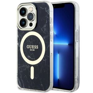 Guess case for iPhone 14 Pro Max 6,7&quot; GUHMP14XPCUMAK black hardcase Magsafe IML Marble 3666339118310