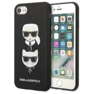 Karl Lagerfeld case for iPhone 7 / 8 / SE 2020 / SE 2022 KLHCI8SAKICKCBK black hardcase PU Saffiano K&C Heads 3666339054984