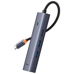 USB hub Baseus UltraJoy, 5 Port, Type-C to 3xUSB 3.0, RJ45, PD, Gray - 12071 έως 12 άτοκες Δόσεις