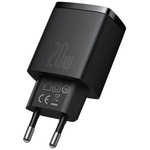 Network charger Baseus Cube Fast Charger OS, 20W, 1 x Type-C F, 1 x USB F, Black - 40406 έως 12 άτοκες Δόσεις