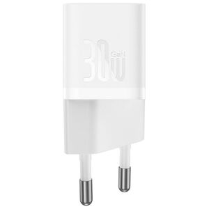 Network charger Baseus GaN5S Fast Charger 1C, 30W, 1 x Type-C F, White - 40409 έως 12 άτοκες Δόσεις