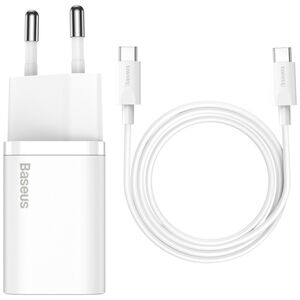 Network charger Baseus Super Si, 25W, PD cable, White - 40417 έως 12 άτοκες Δόσεις