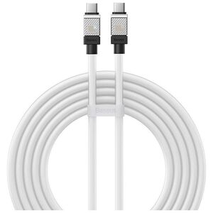 Data cable Baseus CoolPlay, Type-C - Type-C, 100W, PD, 2.0m, White - 40444 έως 12 άτοκες Δόσεις