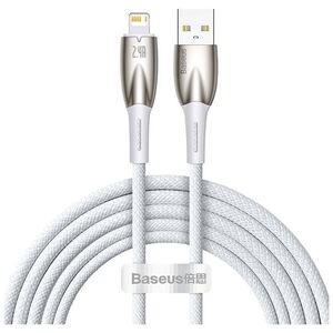 Data cable Baseus Glimmer, Lightning, 1.0m, White - 40460 έως 12 άτοκες Δόσεις