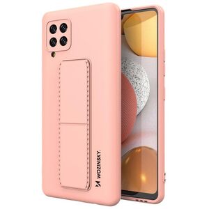 Wozinsky Kickstand Case Silicone Stand Cover for Samsung Galaxy A42 5G Pink