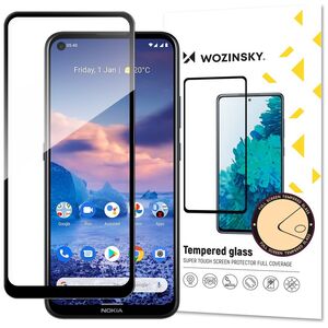 Wozinsky Tempered Glass Full Glue Super Tough Screen Protector Full Coveraged with Frame Case Friendly for Nokia 5.4 black