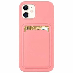Card Case Silicone Wallet Case with Card Slot Documents for Samsung Galaxy A22 4G Pink