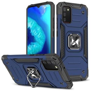 Wozinsky Ring Armor tough hybrid case cover + magnetic holder for Samsung Galaxy A03s blue