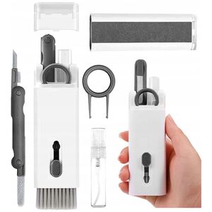 Multifunctional 7in1 cleaning set for headphones and keyboard - gray