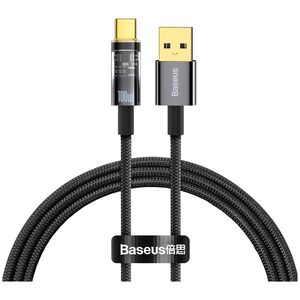 Data cable Baseus Explorer, Type-C - Type-C, 100W, PD, 1.0m, Black - 40488 έως 12 άτοκες Δόσεις