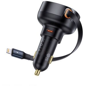 Car socket charger Baseus Enjoyment Pro, 55W, With Lightning cable, Black - 40495 έως 12 άτοκες Δόσεις