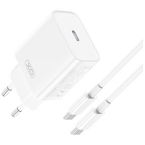 XO wall charger CE15 PD 20W 1x USB-C white + USB-C - USB-C cable 6920680846252