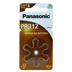 Panasonic Μπαταρίες Ακουστικών Βαρηκοΐας Panasonic PR312 1.4V Τεμ. 6 24613 5410853057031