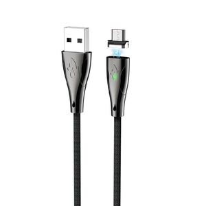 Hoco Καλώδιο σύνδεσης Hoco U75 Magnetic USB σε Micro-USB 3.0A με Μαγνητικό Αποσπώμενο Βύσμα και LED Ένδειξη Μαύρο 1.2m 26450 6931474716187