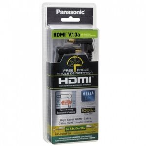 Panasonic Καλώδιο HDMI Panasonic RP-CDHF30E-K HDMI - HDMI 180 Degree Γωνία HIGH Speed 10.2 Gbps 1080p Gold-Plated 3m 34237 5025232487745
