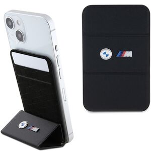 BMW card holder for phone BMWCSMMPGK black Wallet Magsafe PU Metal Logos 3666339170080