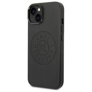 Karl Lagerfeld case for iPhone 14 Plus 6,7&quot; KLHCP14MFWHK black PU Leather case Perforated Logo and Metal Buttons 3666339093204