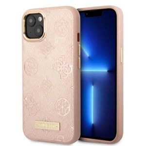 Guess case for iPhone 13 6,1&quot; GUHMP13MSAPSTP pink hardcase Peony Logo Plate MagSafe 3666339056704