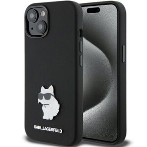 Karl Lagerfeld case for iPhone 15 Plus 6,7&quot; KLHCP15MSMHCNPK black HC SILICONE C METAL PIN 3666339166366