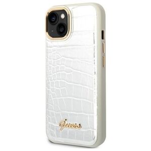 Guess case for iPhone 14 Plus 6,7&quot; GUHCP14MHGCRHS silver hardcase Croco Collection 3666339083090