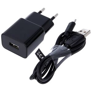 Maxlife MXTC-01 charger 1x USB 1A black + microUSB cable 5900495757982