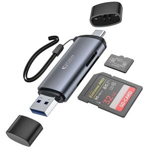 Adapter USB + USB-C SD Card Reader + microSD Tech-Protect UltraBoost grey 9490713934685