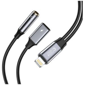 Cable Adapter Lightning - Lightning + mini jack 3,5mm Tech-Protect UltraBoost black 9319456607376