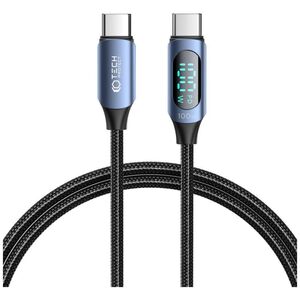 Cable 100W 5A 1m USB-C - USB-C Tech-Protect UltraBoost LED blue 5906203690657