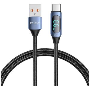 Cable 66W 6A 1m USB - USB-C Tech-Protect UltraBoost LED blue 5906203690671