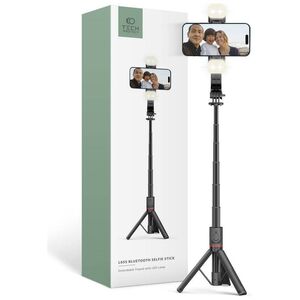 Selfie Stick Tripod with LED Light Bluetooth Tech-Protect L05S black 5906203690381