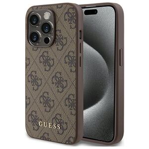 Guess case for iPhone 15 Pro 6,1&quot; GUHCP15LG4GFBR brown HC PU 4G Metal Logo 3666339171728