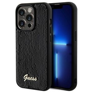 Guess case for  iPhone 14 Pro 6,1&quot; GUHCP14LPSFDGSK HC SEQUIN SCRIPT METAL BLACK 3666339172855