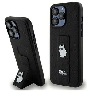 Karl Lagerfeld case for iPhone 13 Pro 6,1&quot; KLHCP13LGSACHPK HC GRIPSTAND SAFFIANO CHOUPETTE PINS BLACK 3666339207373