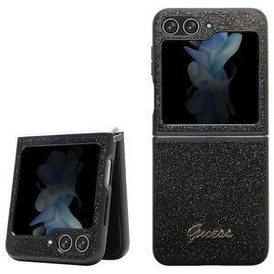Guess case for Samsung Z Flip5 GUHCZF5HGGSHK black PU/TPU Glitter Script 3666339173951