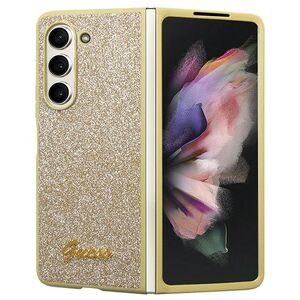 Guess case for Samsung Z Fold5 GUHCZFD5HGGSHD gold PU/TPU Glitter Script 3666339173982