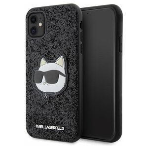 Karl Lagerfeld case for iPhone 11 / XR KLHCN61G2CPK black hardcase Glitter Choupette Patch 3666339170028