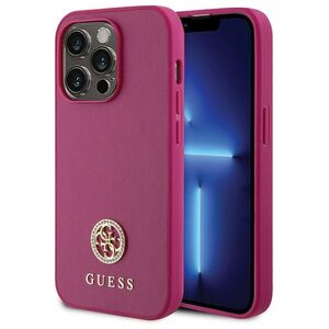 Guess case for iPhone 15 Pro 6,1&quot; GUHCP15LPS4DGPP pink HC PU 4G Metal Logo Strass 3666339150884