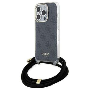 Guess case for  iPhone 15 Pro Max 6,7&quot; GUHCP15SHC4SEK HC CROSSBODY CORD 4G PRINT BLACK 3666339147952