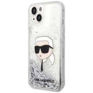 Karl Lagerfeld case for iPhone 14 Pro 6,1&quot; KLHCP14LLNKHCH silver hardcase Liquid Glitter NFT Karl's Head 3666339086862