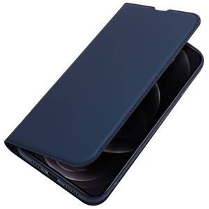 Case IPHONE 13 PRO MAX with a flip Dux Ducis Skin Leather navy blue 6934913047019
